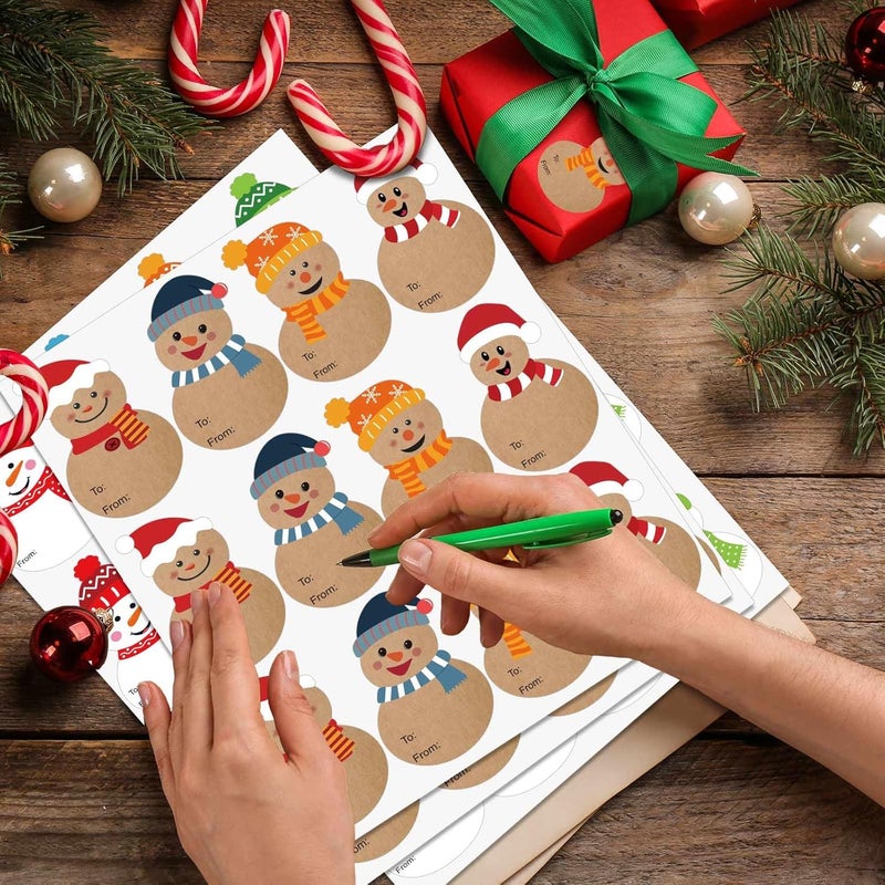 KEYBOO Christmas Gift Tags Stickers, 144 Pcs Gift Labels Stickers, Cute Self-Adhesive Name Tags for Christmas Presents, 2 x 3 Inch to and from Sticker for Xmas Gifts Wrap Presents Box Decoration - Image 3